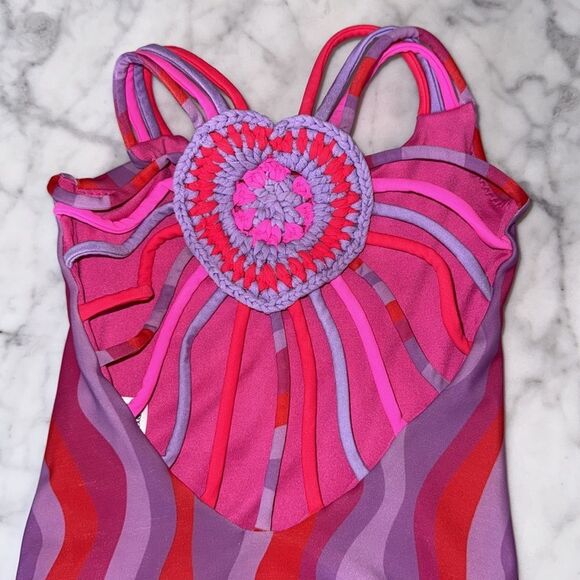 Peixoto Pink & Purple Striped Swimsuit 2Y - Picture 5 of 6